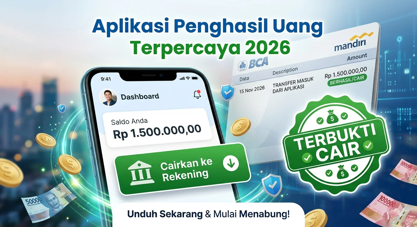 Aplikasi Penghasil Uang Terpercaya 2026, Terbukti Cair ke DANA dan Rekening